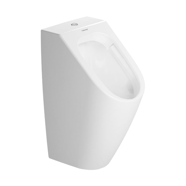 Duravit Urinal Rimless®, spülrandlos, mit von oben sichtbarem Einlauf, mit Absaugung, Spülung wahlweise horizontal verdeckt oder vertikal sichtbar, ohne Spritzschutz, Weiß ME BY STARCK 2815300000