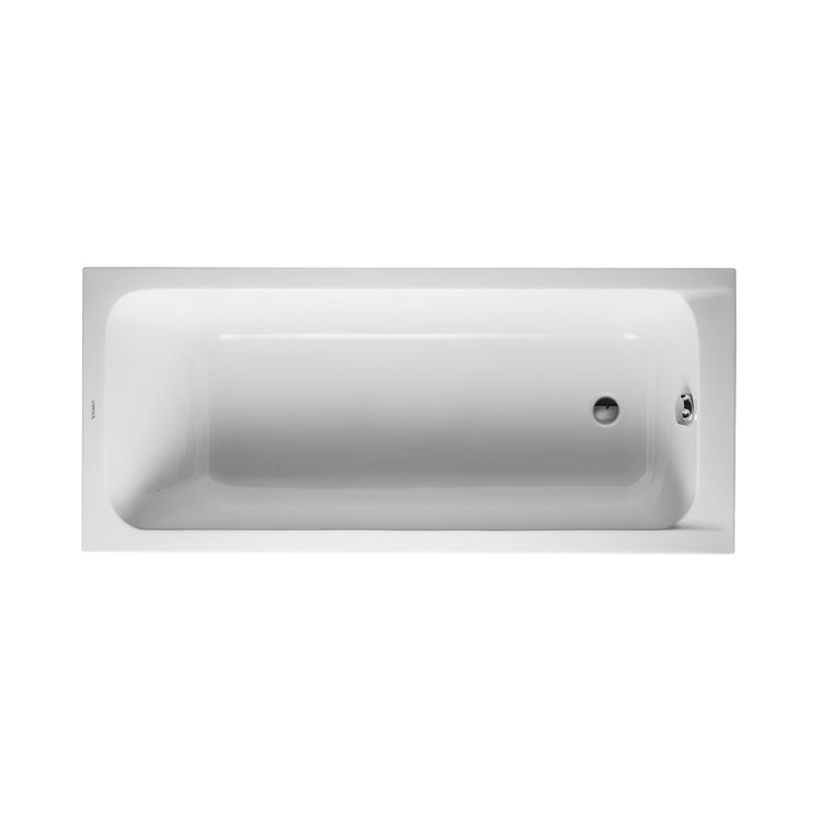 Duravit Rechteckige Wanne L. 170 cm, zum Einbau, mit einer geneigten Rückenlehne, Abfluss im Fußbereich, Weiß D-CODE 700100000000000