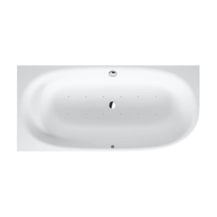 Duravit Whirlpool-Badewanne zum Einbau in der linken Ecke, mit Verkleidung und Luftsystem, Weiß matt CAPE COD 760362000AS0000