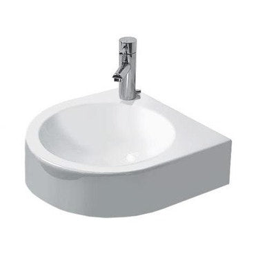 Duravit Handwaschbecken 36 cm mit Loch für Armatur links, ohne Überlauf, mit Armaturenrand, untere Seite emailliert, Weiß ARCHITEC 0766350009