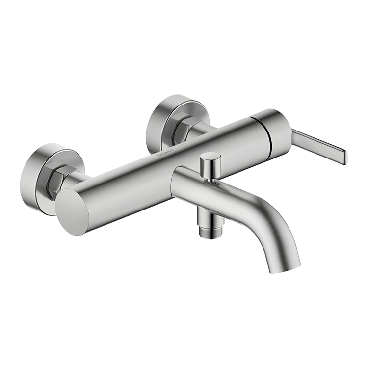 Duravit Einhebel-Außenthermostat für Badewanne, mit Umsteller, gebürstete Stahloberfläche BALCOON BA5230000070