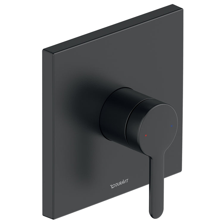 Duravit Einhebelmischer quadratisch, Einbau, für Dusche, Farbe Schwarz matt C. C14210009046
