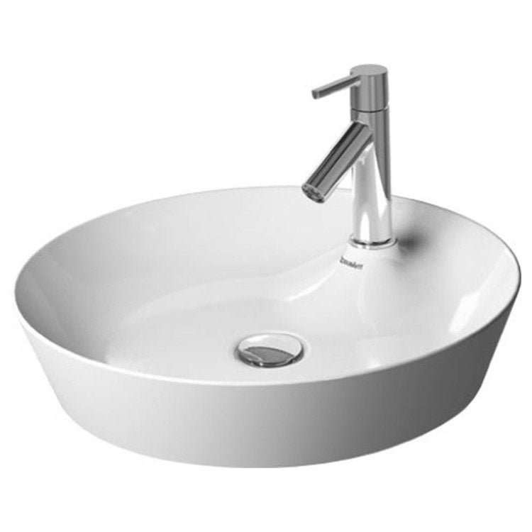 Duravit Aufsatzwaschbecken Ø 48 cm, Einlochbohrung, mit Rand für Armatur, ohne Überlauf, Weiß, Glanzoberfläche CAPE COD 2328480000