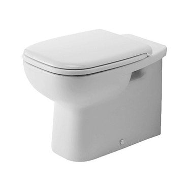 Duravit Bodenstehendes Wandhängendes WC, mit horizontalem Abfluss, ohne Sitz, mit Spülrand, UWL Klasse 2, Weiß D-CODE 21150900002