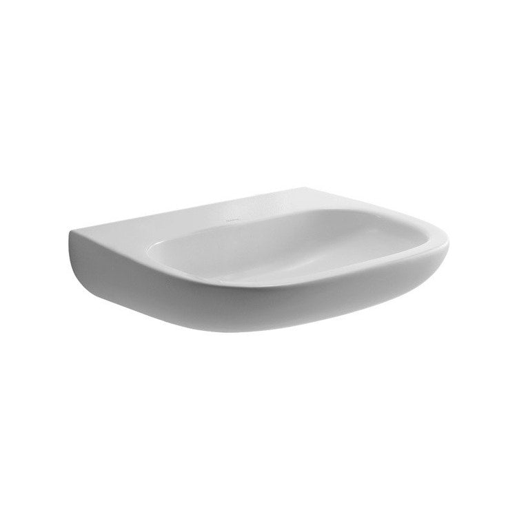 Duravit Waschbecken Med ohne Loch 55 cm wandhängend, ohne Überlauf, mit Hahnlochbank, Unterseite emailliert, Weiß D-CODE 2311550070