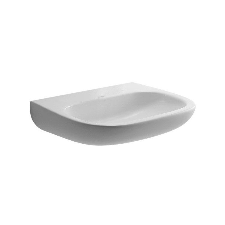 Duravit Waschbecken Med ohne Loch 60 cm wandhängend, ohne Überlauf, mit Hahnlochbank, Unterseite emailliert, Weiß D-CODE 2311600070
