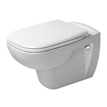 Duravit Set Hänge-WC mit Rimless® Auswurf, ohne Rand, UWL Klasse 1 und WC-Sitz mit Kunststoffscharnieren und Soft-Close, Weiß D-CODE 45700900A1