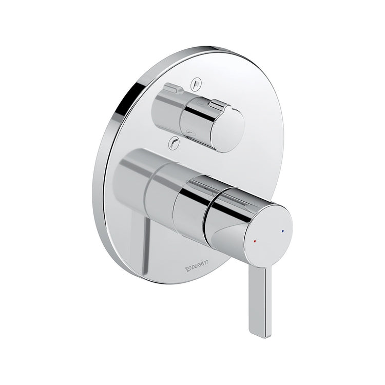 Duravit Einhebel-Einbauarmatur für die Badewanne, Einbaukörper nicht enthalten, mit Umsteller und Rückflussventil, Chrom-Finish D-NEO DE5210018010