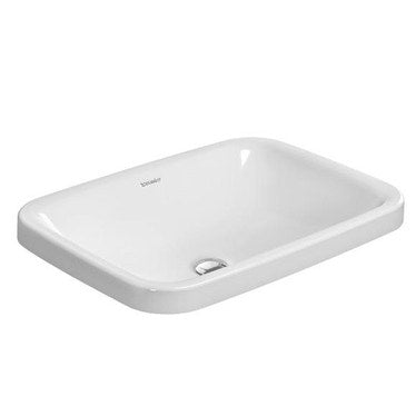 Duravit Einbauwaschbecken 60 cm ohne Loch für Armaturen, zum Aufsatz-Einbau, ohne Überlauf, ohne Armaturenrand, Weiß DURASTYLE 0372600000