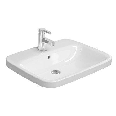 Duravit Einbauwaschbecken 61,5 cm Einloch, für Aufsatzmontage, mit Überlauf, mit Hahnlochbank, weiß Farbe DURASTYLE 0374620000