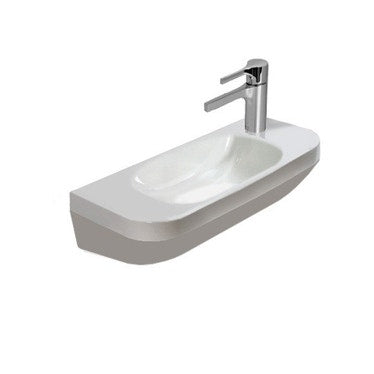 Duravit Handwaschbecken 50 cm Einloch mit Hahnloch rechts, ohne Überlauf, mit Hahnrand, Unterseite emailliert, Weiß DURASTYLE 0713500008