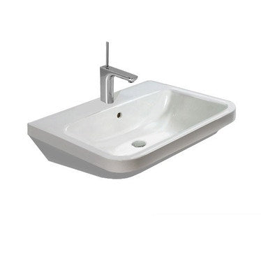 Duravit Waschbecken 65 cm einloch, mit Überlauf, mit Hahnlochbank, unteres Ende emailliert, Weiß DURASTYLE 2319650000