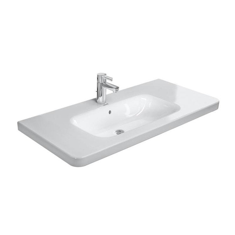 Duravit Konsolenwaschbecken 100 cm Einloch, mit Überlauf und mit Hahnlochbank, Unterseite emailliert, Weiß DURASTYLE 2320100000