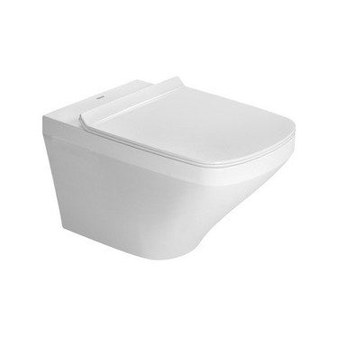 Duravit Set hängende Toilette Rimless® mit Ausstoß ohne Rand und Sitz mit Deckel mit absenkbarer Schließung, Weiß DURASTYLE 45510900A1