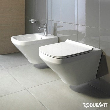 Duravit Set Hänge-WC mit Anschluss und Sitz mit Deckel mit Soft-Close-Funktion, Weiß DURASTYLE 45520900A1