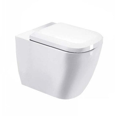 Duravit Bodenstehendes WC mit Spülrand, wandbündig, für Unterputz- oder Aufputzspülkasten nicht enthalten, ohne Sitz, mit horizontalem Ablauf, Spülwasserbedarf 4,5 l, UWL Klasse 1, Weiß HAPPY D. 2159090000
