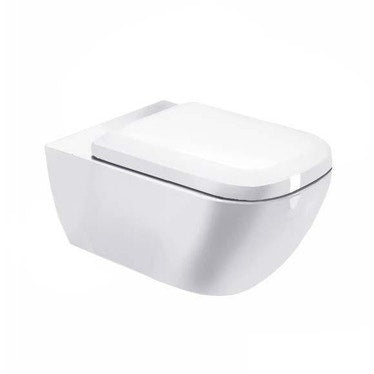 Duravit Wand-WC Rimless®, Spülrandlos, spülrandlos und ohne Sitz, Spülwassermenge 4,5 l, UWL Klasse 1, Weiß HAPPY D. 2222090000