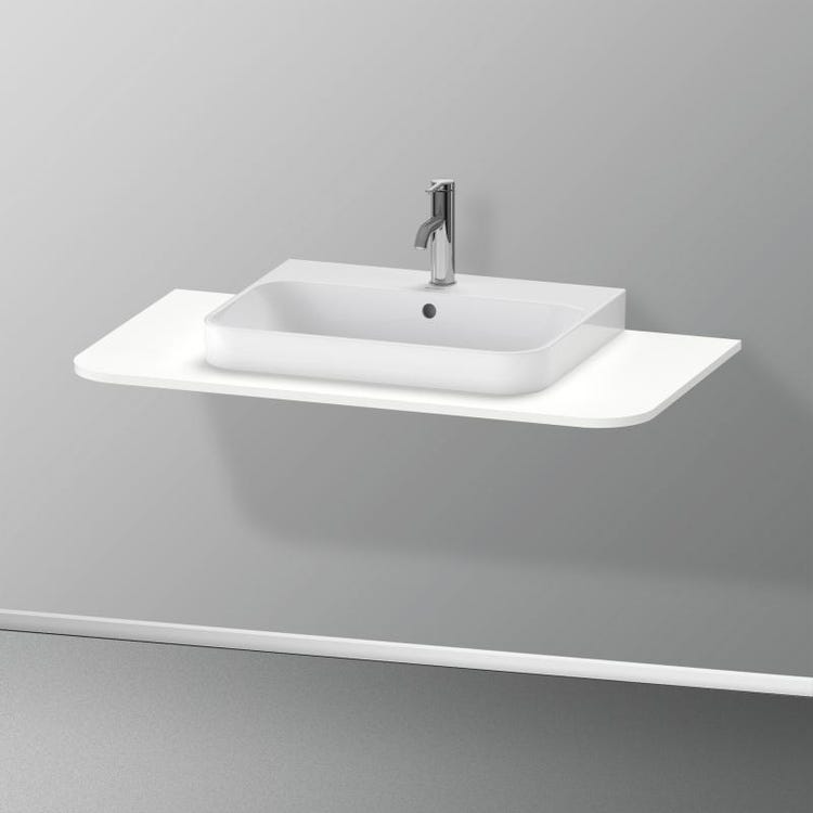 Duravit Konsole mit Ausschnitt für Waschbecken 100 cm, für Unterbau-Waschbecken mit Konsole, Weiß, glänzende Oberfläche HAPPY D. PLUS HP031E02222