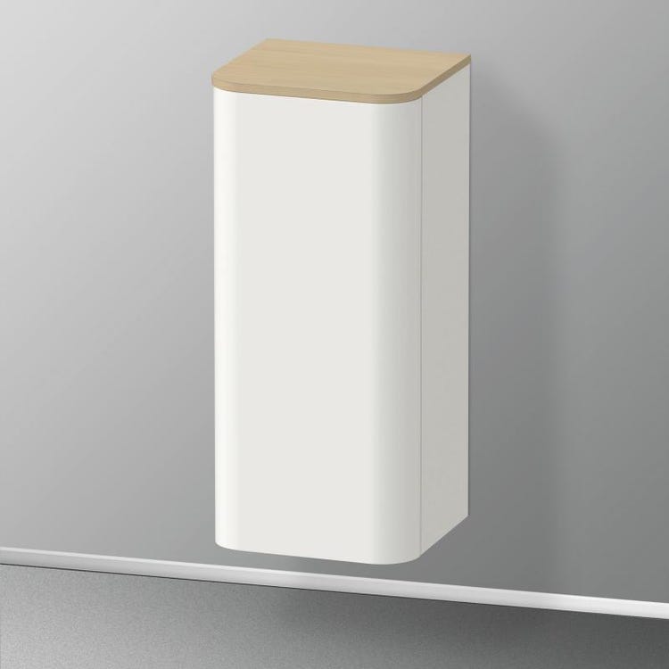 Duravit Niedrige Säule H. 89,6 cm, linkes Scharnier, Farbe Nordisch Weiß matt HAPPY D. PLUS HP1260L3939