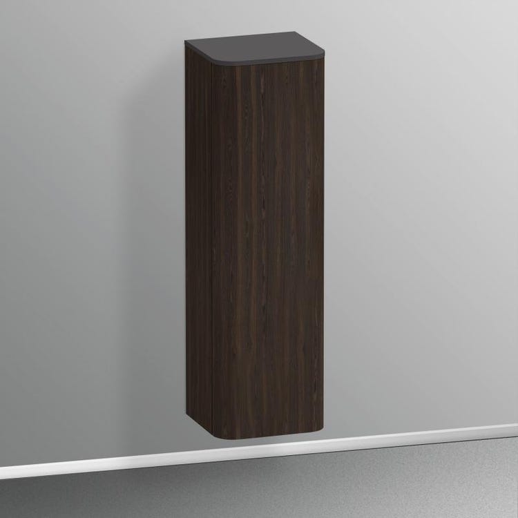 Duravit Niedrige Säule H. 133,6 cm, linksschenkliches Scharnier, gebürstete Nussbaumoberfläche HAPPY D. PLUS HP1261L6969