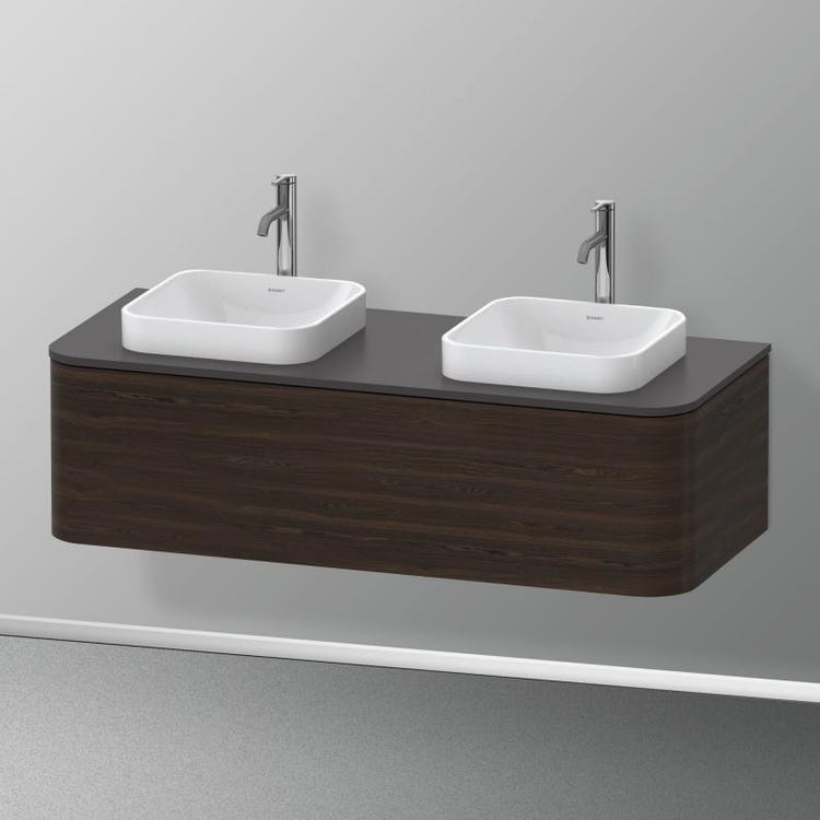 Duravit Hängender Unterschrank 130 cm für Konsole, 1 herausziehbares Element, gebürstete Nussbaumoberfläche HAPPY D. PLUS HP4943B6969