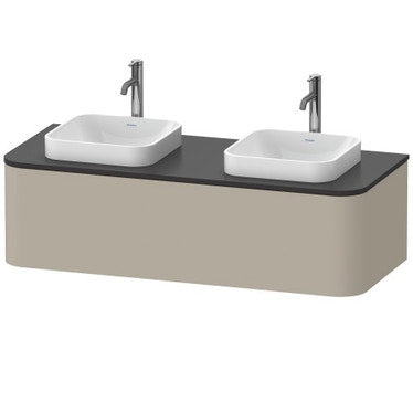 Duravit Hängender Waschtischunterschrank 130 cm für Konsole, 1 ausziehbares Element, Farbe Taupe matt Finish HAPPY D. PLUS HP4943B6060