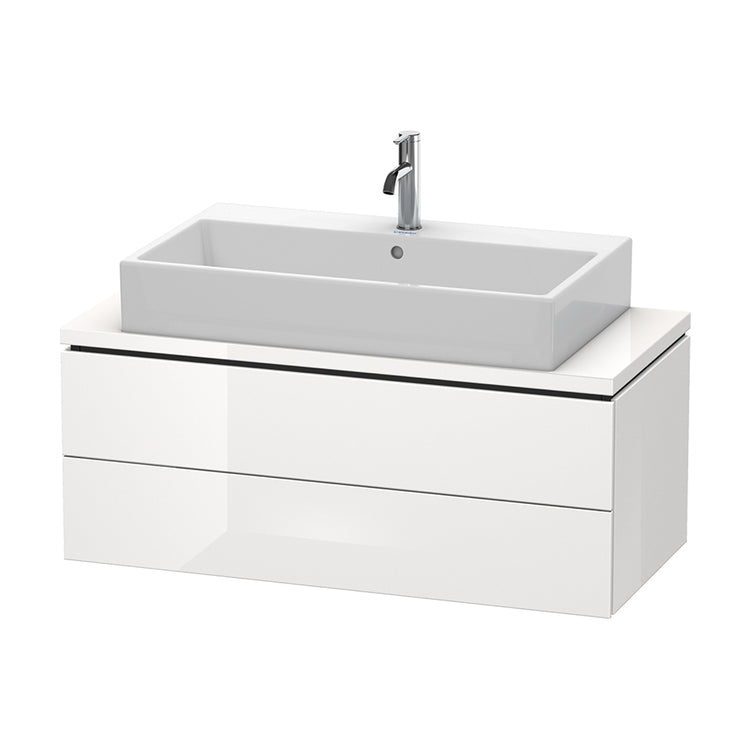 Duravit Hängender Unterschrank L. 102 T. 48 cm, mit 2 Schubladen, Aussparung für Siphon und Siphonabdeckung, Weiß, glänzende Oberfläche L-CUBE LC580902222