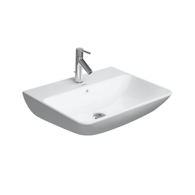 Duravit Waschbecken 55 cm Einloch, mit Überlauf, mit Hahnlochbank, untere Seite emailliert, Weiß ME BY STARCK 2335550000