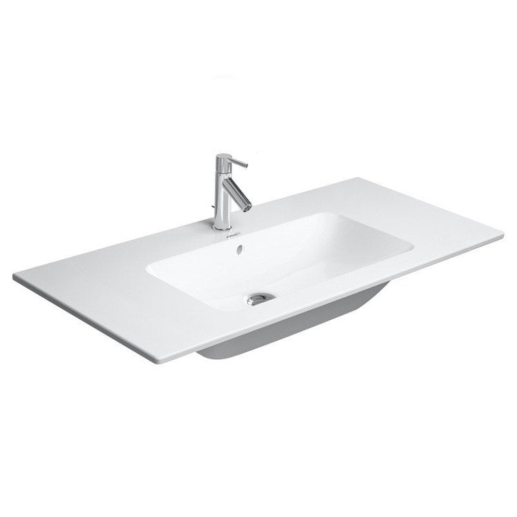 Duravit Waschtischkonsole 103 cm Einloch, mit Überlauf, mit Hahnlochbank, Weiß ME BY STARCK 2336100000