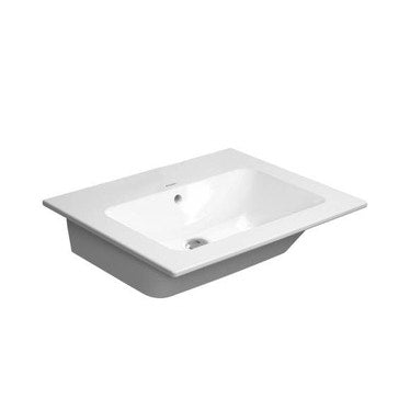 Duravit Konsolenwaschbecken 63 cm ohne Hahnloch, mit Überlauf, mit Hahnlochrand, Weiß ME BY STARCK 2336630060