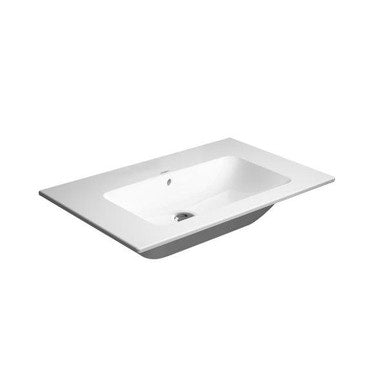 Duravit Konsolenwaschbecken 83 cm ohne Hahnloch, mit Überlauf, mit Hahnlochrand, Weiß ME BY STARCK 2336830060