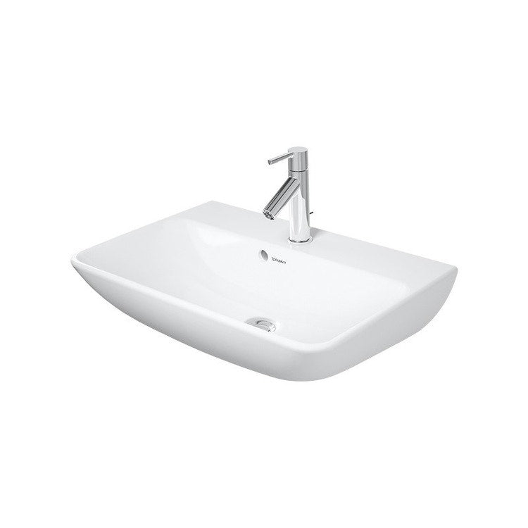 Duravit Waschbecken Compact 60 cm Einloch, mit Überlauf, mit Hahnlochbank, Weiß ME BY STARCK 2343600000