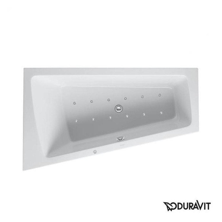 Duravit Whirlpool-Badewanne L. 170 T. 100 cm, Installation in einer zurückgesetzten linken Ecke mit Luftsystem, Weiß PAIOVA 760212000AS0000