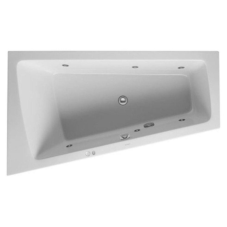 Duravit Whirlpool-Badewanne L. 170 T. 100 cm, Eckinstallation verdeckt links, mit Düsen-System, Weiß PAIOVA 760212000JS1000