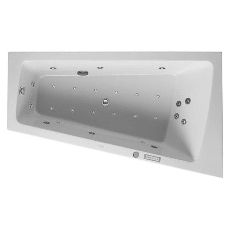 Duravit Whirlpool-Badewanne 170x100cm mit Eckinstallationspaneel rechts mit Combi E System und Beleuchtung, Weiß PAIOVA 760265000CE1000