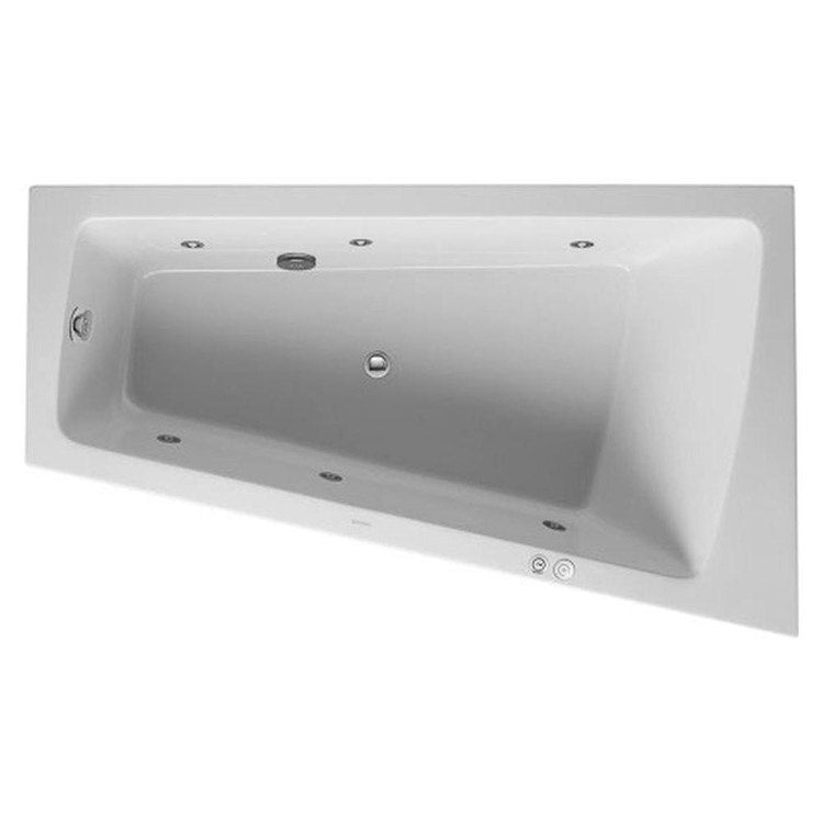 Duravit Whirlpool-Badewanne 170x100cm mit Eckmontagepanel rechts mit Düsensystem, Weiß PAIOVA 760265000JS1000