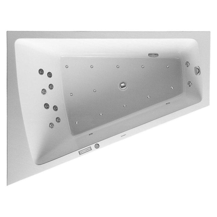 Duravit Whirlpool-Badewanne 180x140cm mit Eckinstallationspaneel links mit Combi E-System, Weiß PAIOVA 760268000CE1000