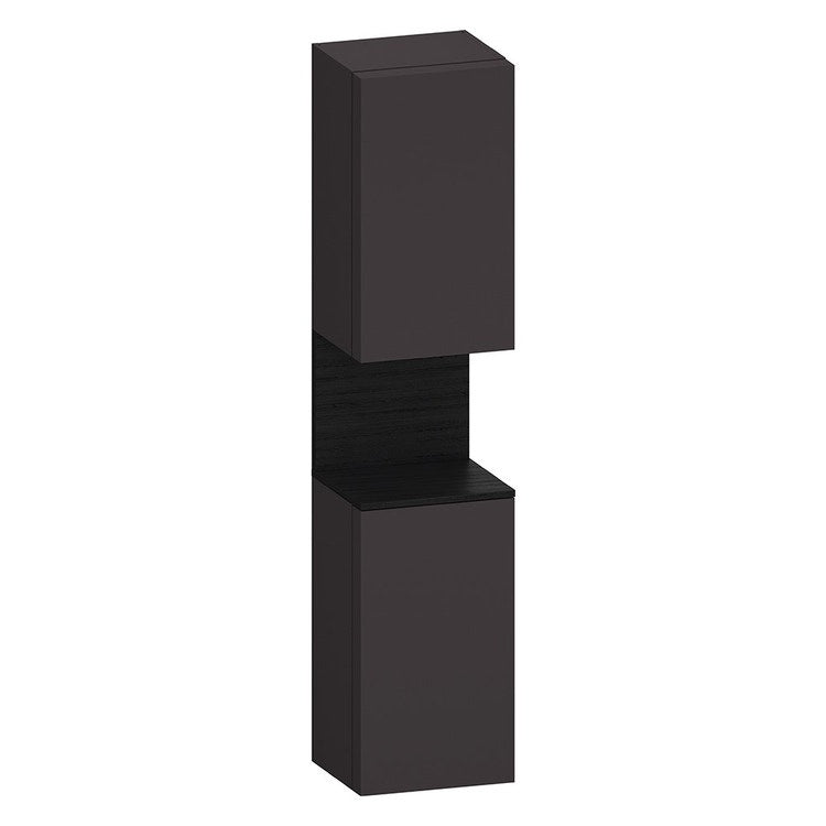 Duravit Hängende Säule H. 176 cm, Ausführung rechts, mit 2 Türen und 2 Glasböden, Farbe Grafitgrau, matte Oberfläche QATEGO QA1346R16800000