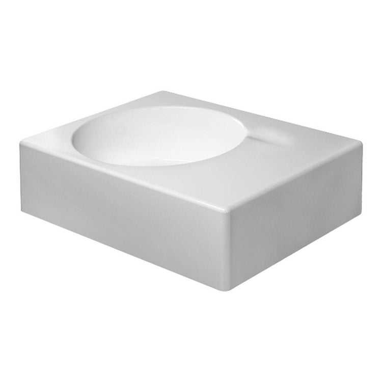 Duravit Universelles Waschbecken mit einem durchbohrten Loch für Armaturen, Becken links, mit Überlauf, mit Hahnlochbank, untere Seite emailliert, Weiß SCOLA 0684600000