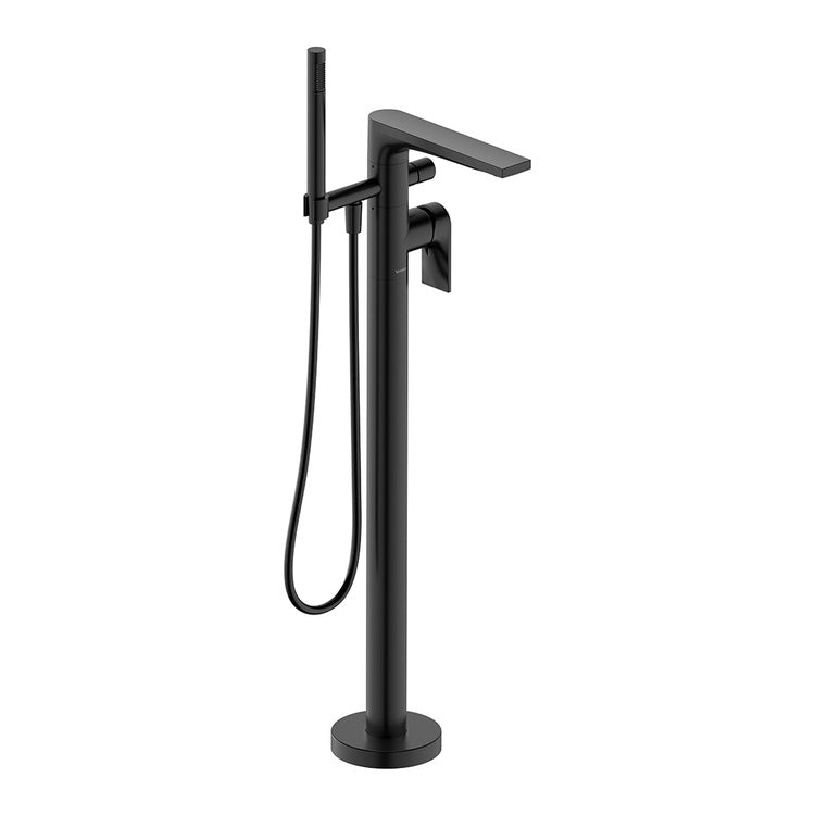 Duravit Einhebel-Wannenmischer bodenstehend, mit Umsteller, ohne Einbaukörper, Schwarz matt TULUM TU5250000046