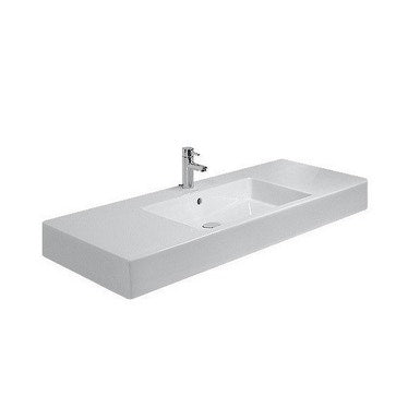 Duravit Konsolenwaschbecken 125 cm, einloch, mit Überlauf, Weiß VERO 0329120000