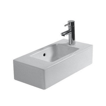 Duravit Konsolenwaschbecken 50 cm, mit Armaturenloch rechts, mit Überlauf, Weiß VERO 0703500008