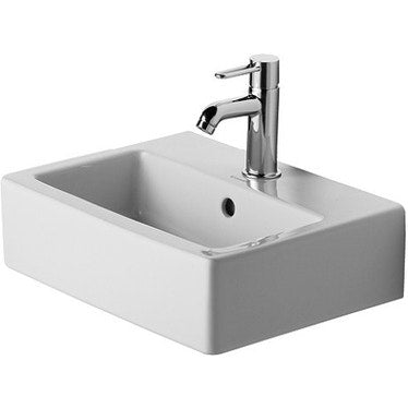 Duravit Konsolen-Waschtisch 45 cm, Einloch, mit Überlauf, Weiß VERO 0704450000