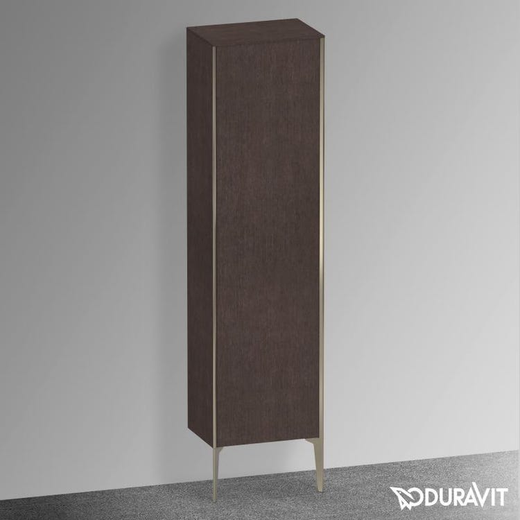 Duravit Bodenstehende Säule H. 177 cm, Scharnier rechts, mattes Champagnerprofil, gebürstete dunkelbraune Eichenoberfläche XVIU XV1336RB172