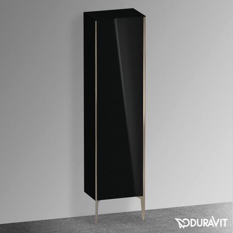 Duravit Standkolonne H. 177 cm, Scharnier links, mattes Champagnerprofil, schwarz glänzende Ausführung XVIU XV1336LB140