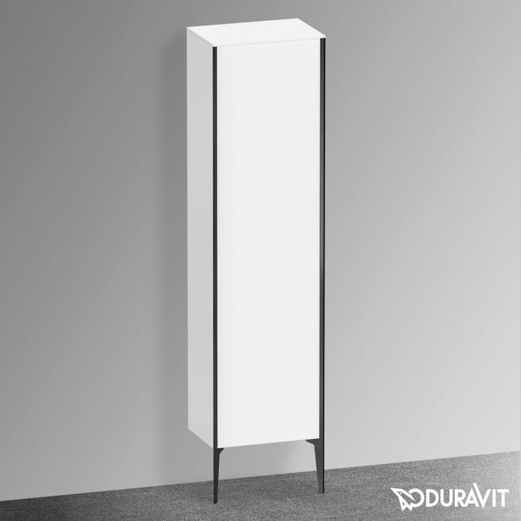 Duravit Standkolumne H. 177 cm, Scharnier links, matt schwarzes Profil, Weiß matt XVIU XV1336LB218
