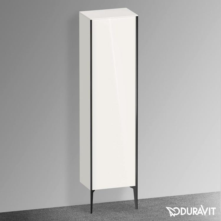 Duravit Standkolumne H. 177 cm, Scharnier rechts, matt schwarzes Profil, Weiß, glänzende Oberfläche XVIU XV1336RB222