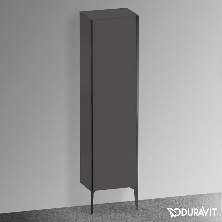 Duravit Bodenstehende Säule H. 177 cm, Scharnier rechts, matt schwarzes Profil, Farbe Graphitgrau, matte Ausführung XVIU XV1336RB249
