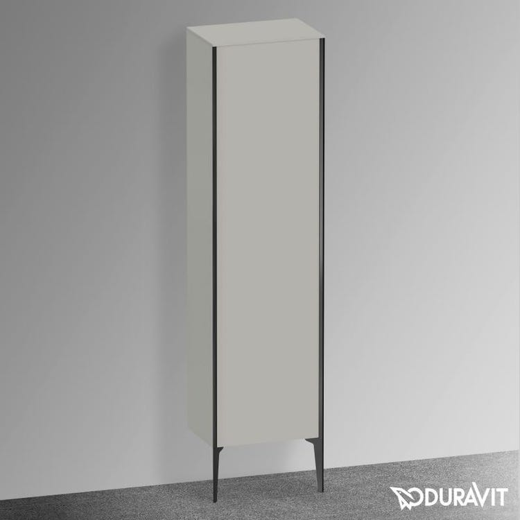 Duravit Standkolonne H. 177 cm, Scharnier rechts, matt schwarzes Profil, Zementgrau mattes Finish XVIU XV1336RB207