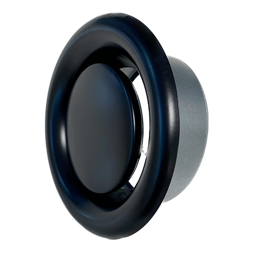 Paneir DVS 125 BL – Abluft-Tellerventil, Schwarz RAL 9005, Ø 125 mm